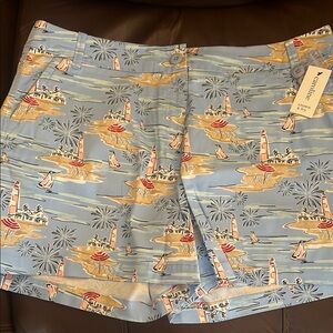 Crown & Ivy Blue Nautical Print Shorts